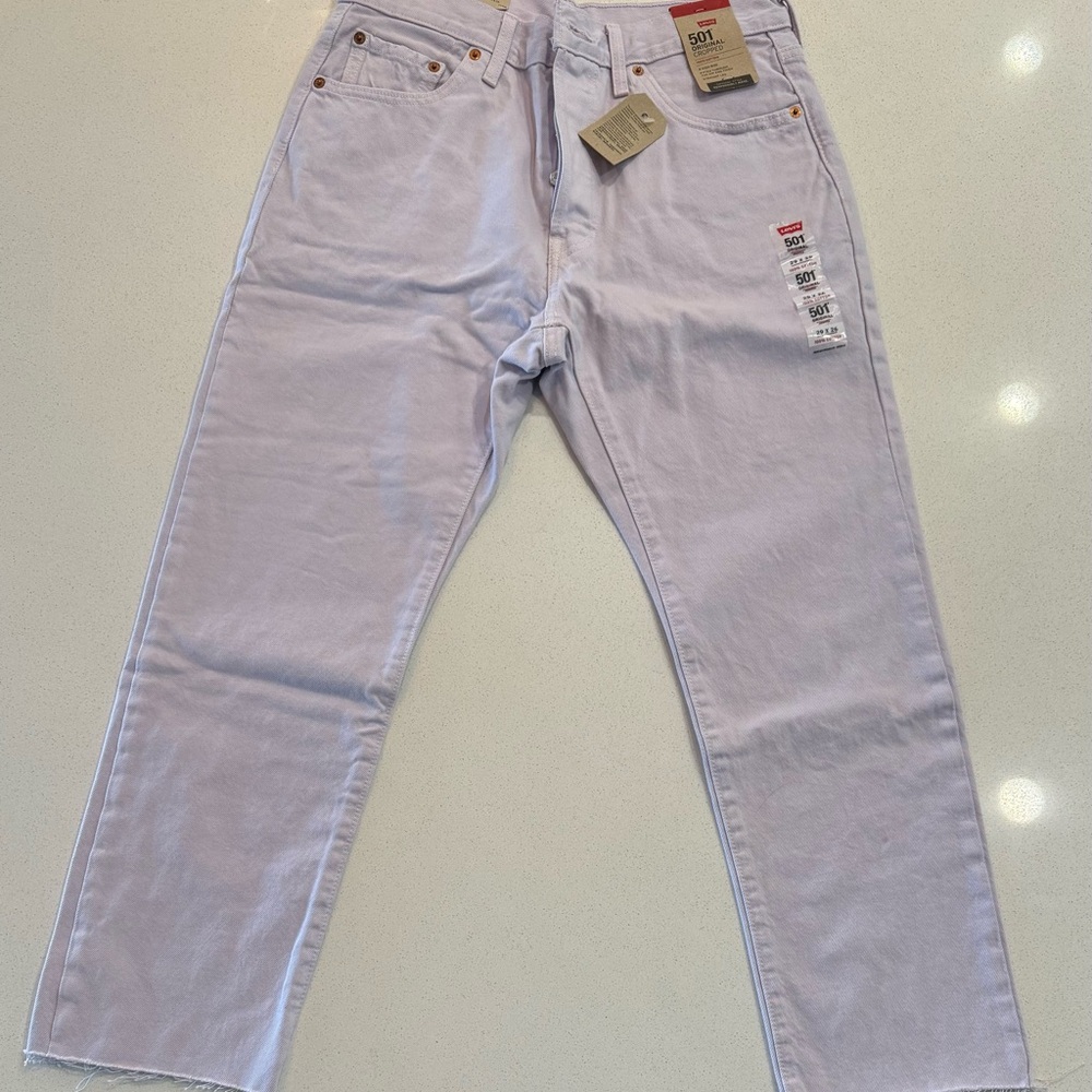 Levi's High-Rise 501 Straight Jeans in Light Lavender